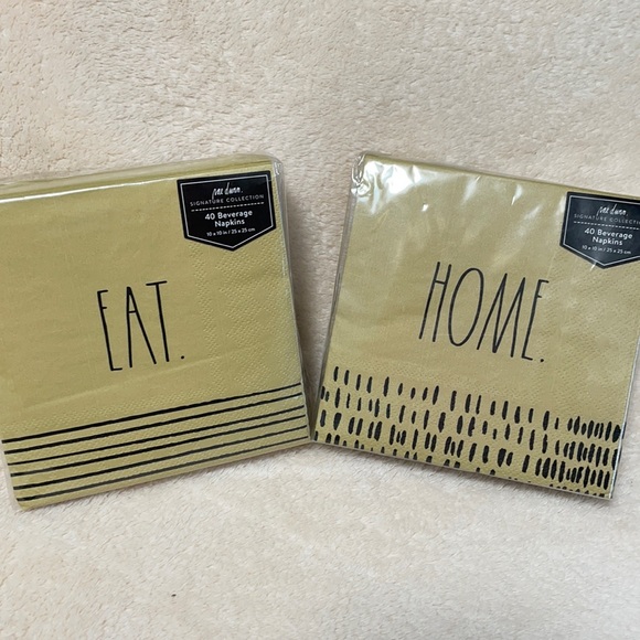 Rae Dunn EAT / HOME Cocktail Napkins 2pkgs 40 each - Picture 2 of 5